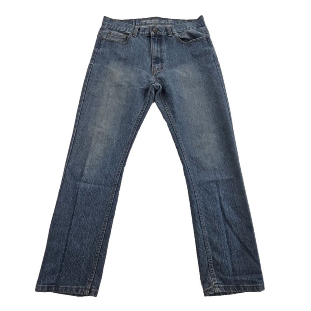 Vintage Genes Lived In Denim Jeans Men's 34x30 Med Wash Straight Slim‎ Fit EUC